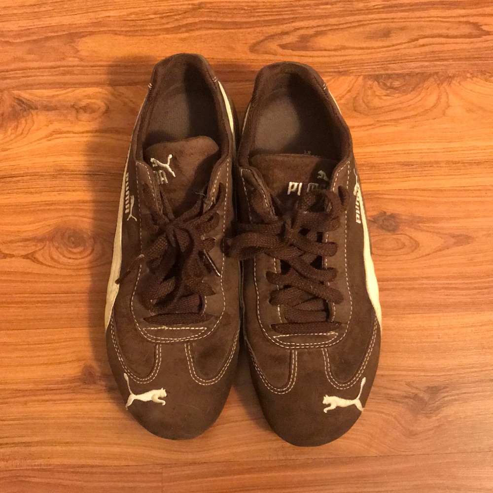 Puma brown suede shoes size 9 used